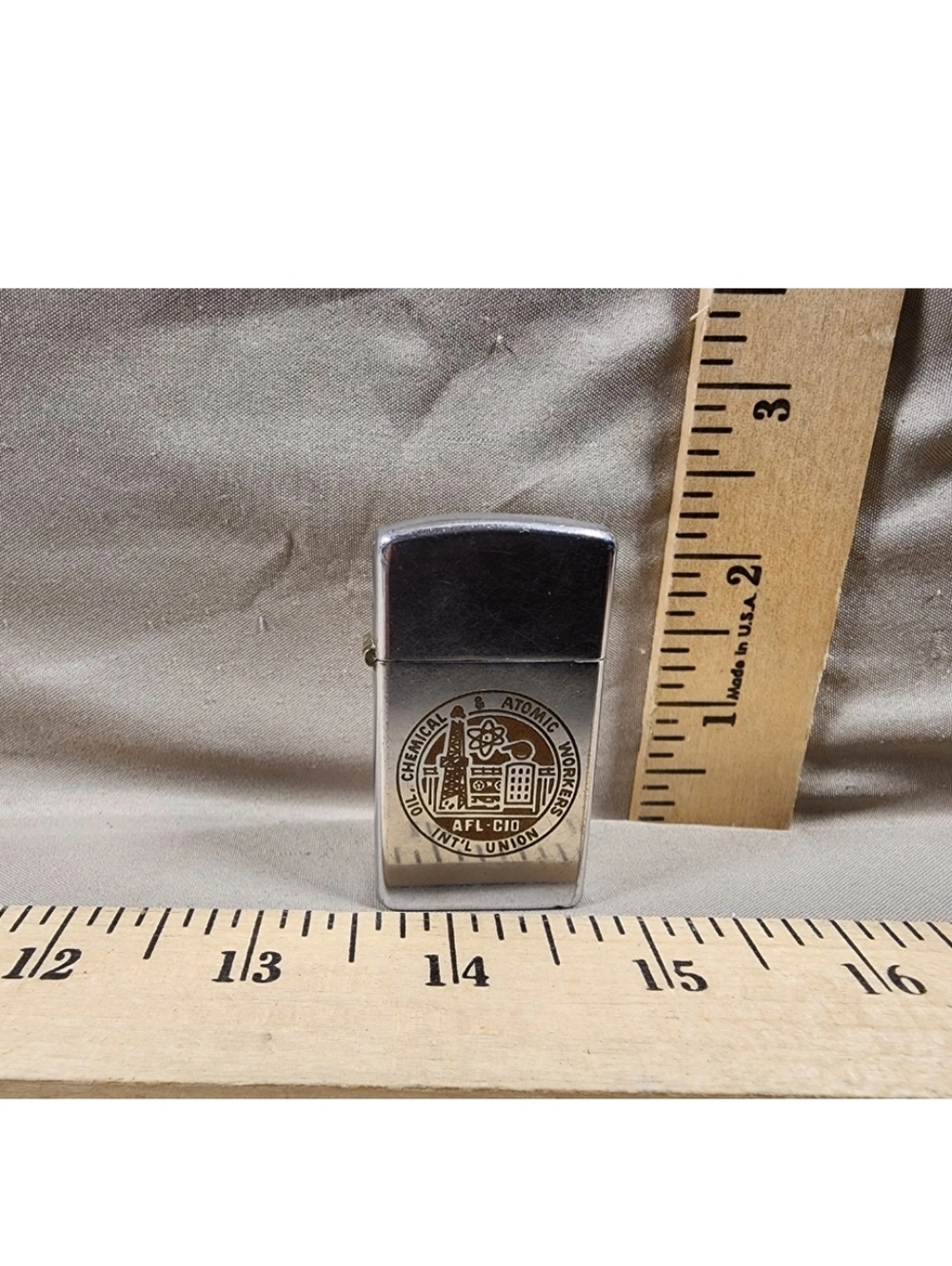 Vintage Zippo Advertising Lighter Oil  Chemical Atomic Workers Union AFL/CIO New